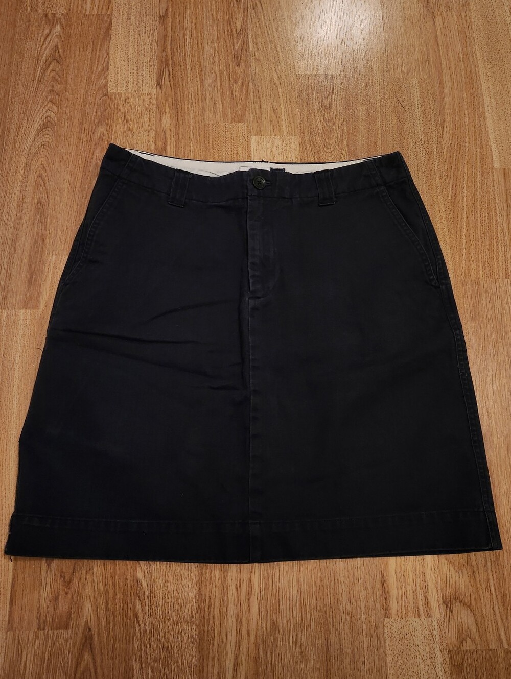 Vintage GAP Clean Cut Cotton Khaki Skirt Black 6